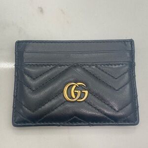 Gucci marmont black gold card holder